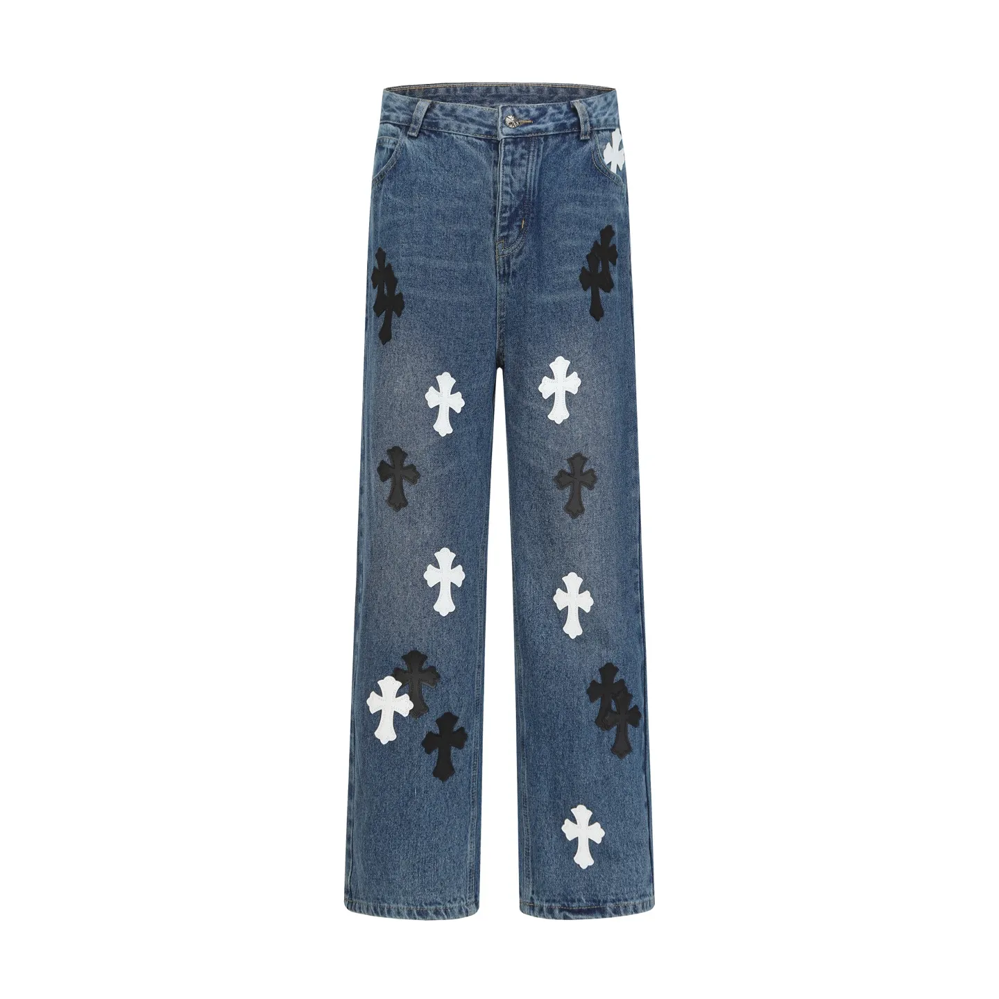 P270 Cross-border model, please do not place an order if you are pursuing quality - Chrome Hearts/Chrome Hearts Cross ✝️ Inlaid embroidered washed jeans, trousers and casual pants - High weight, high density and high quality. The wool is soft, delicate and skin-friendly. It feels soft and silky. It has excellent warmth and skin-friendly properties - Custom-woven and dyed, no color difference. No matter the fabric or workmanship details, it beats the ordinary version on the market - Hardware zipper accessories are all customized, full of details -Colour: washed blue -Size: 28 30 32 34 36